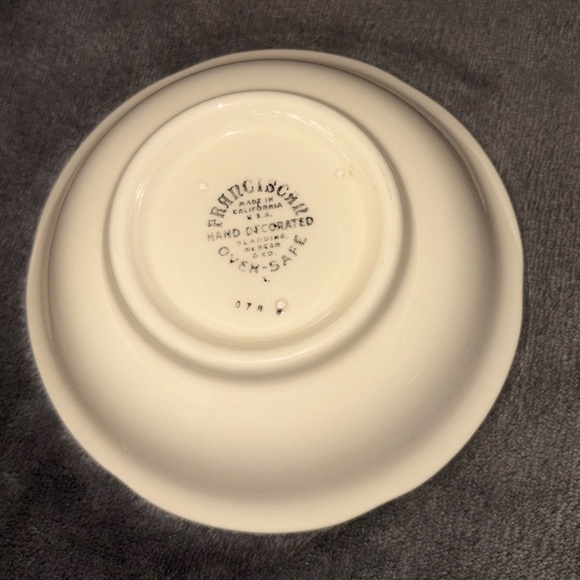 Franciscan Vintage Set of 3 Apple Print Hand Painted Salad Bowls Made in USA - Picture 6 of 8